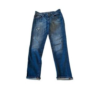Gap Sexy Boyfriend Fit Distressed  Womens Size 2/26R Med. Wash Relaxed Fit Denim
